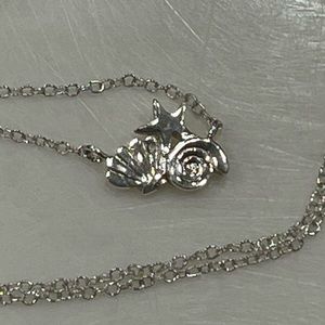 Adorable Sterling Silver 925 seashell 18”, adjustable to 16” necklace.